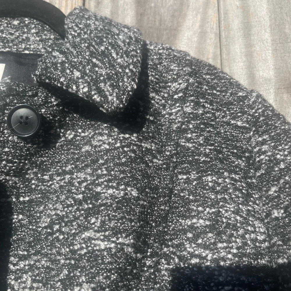 J. Crew Black and Gray Car Coat / Winter Size 4